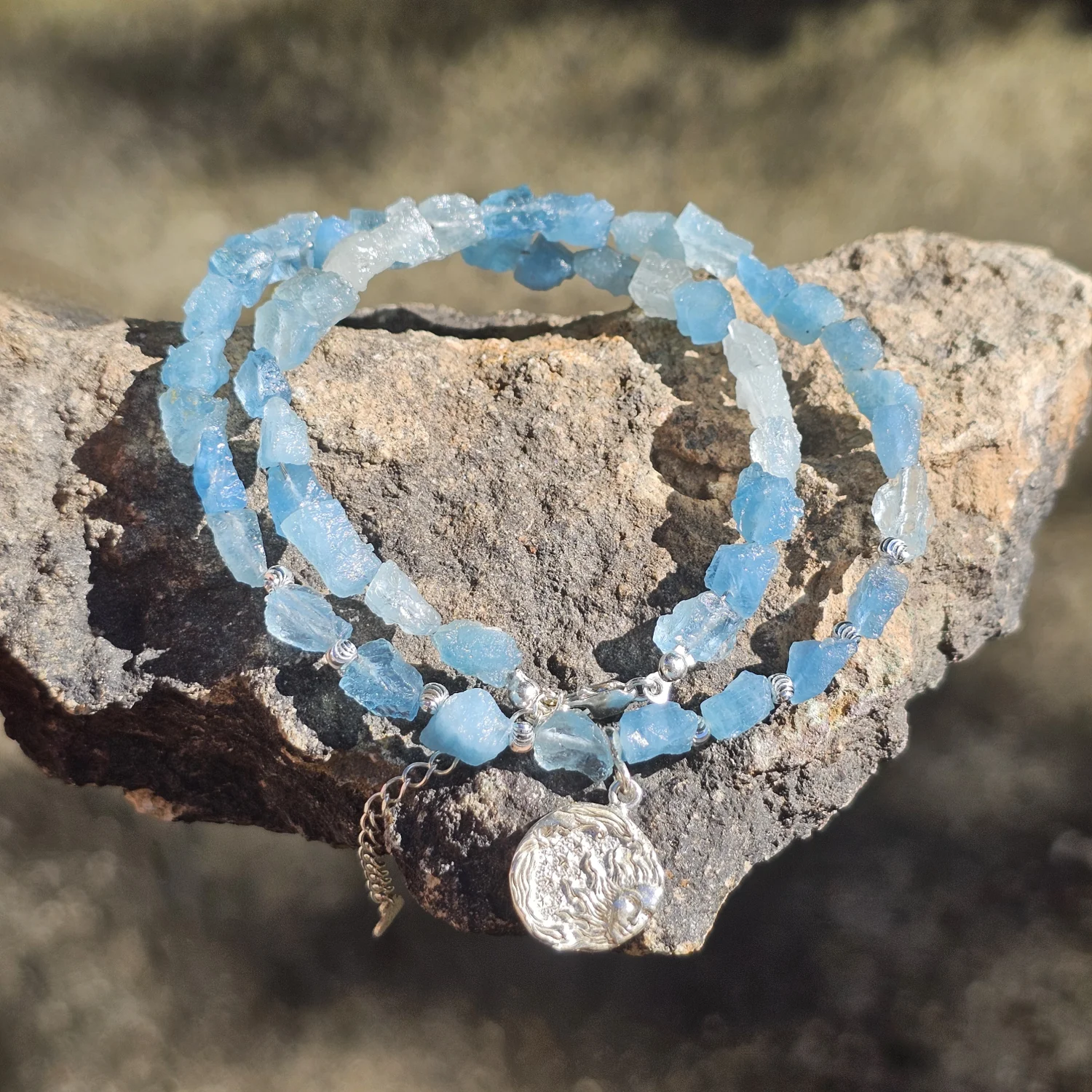 Naszyjnik "AQUAMARINE RAW" (akwamaryn)
