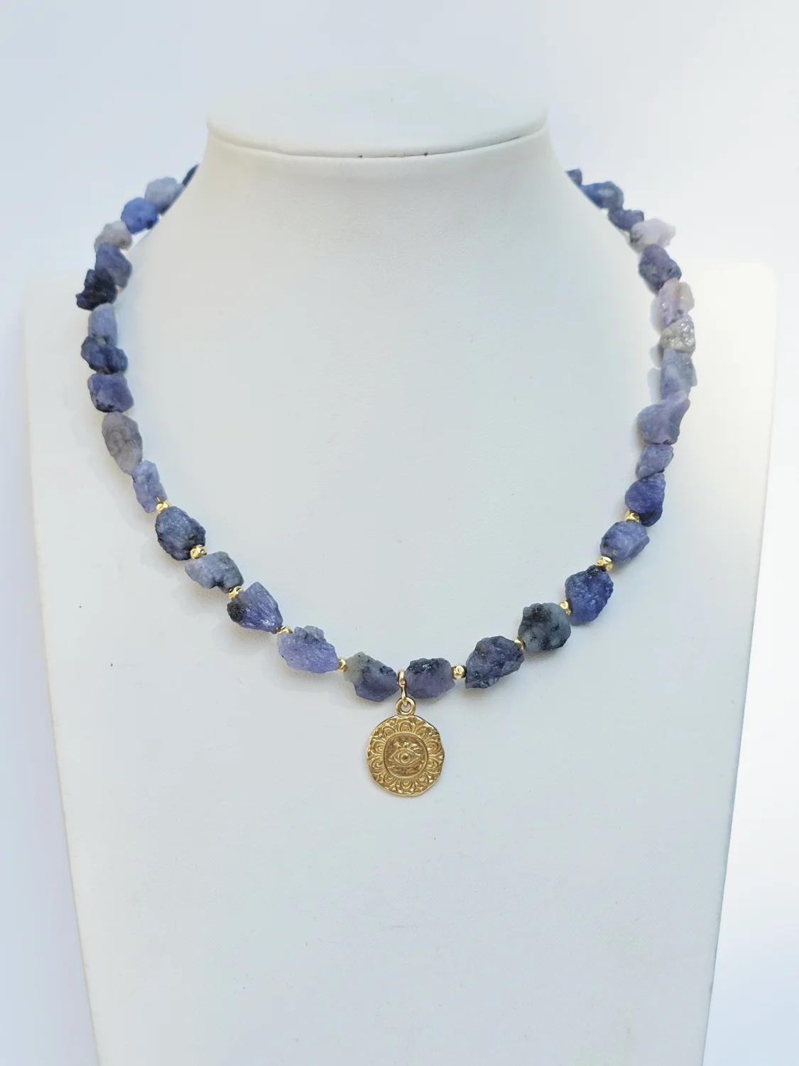 Naszyjnik "IOLITE RAW" (iolit/kordieryt/dychroit)