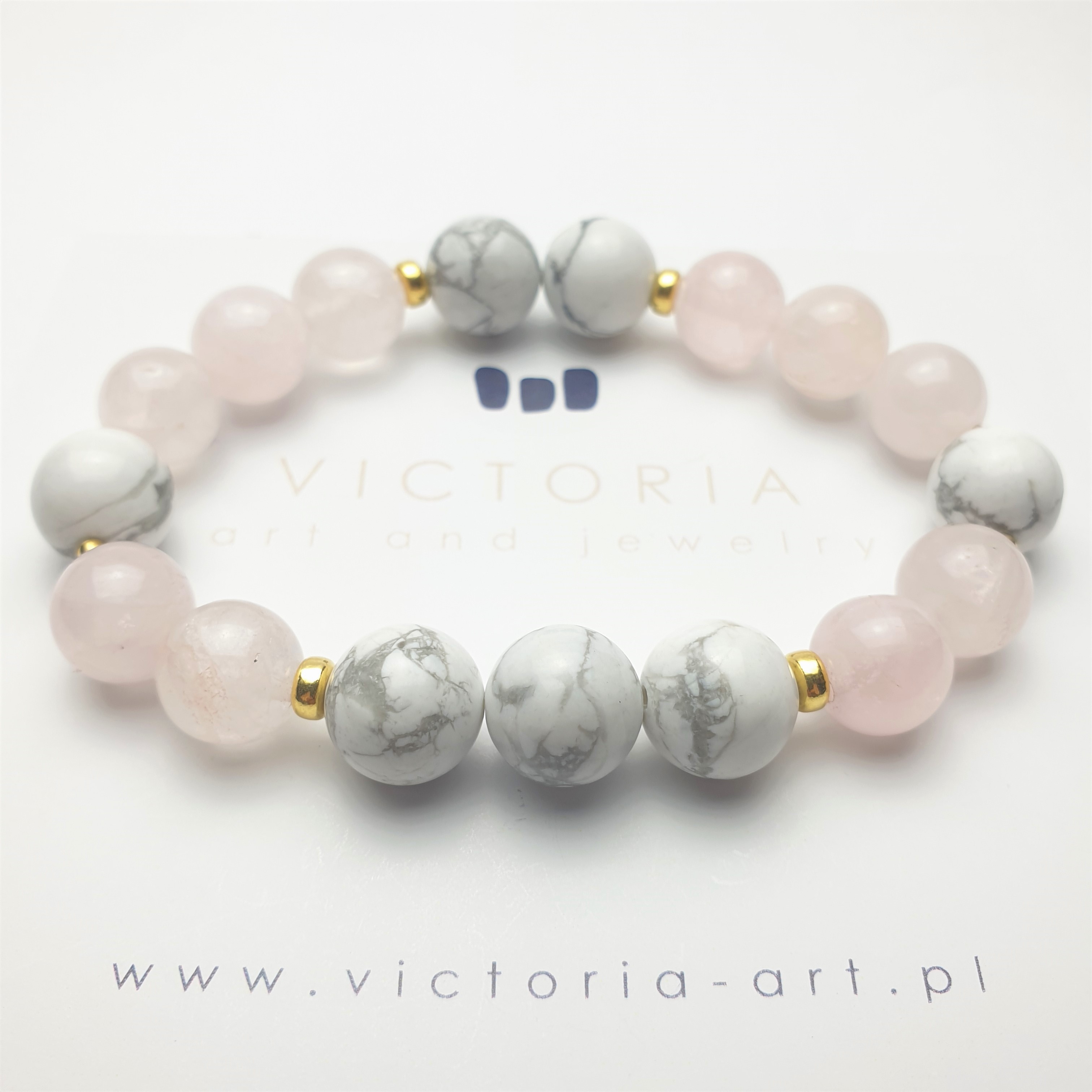 Bransoletka "QUARTZ&HOWLIT " (kwarc, howlit)