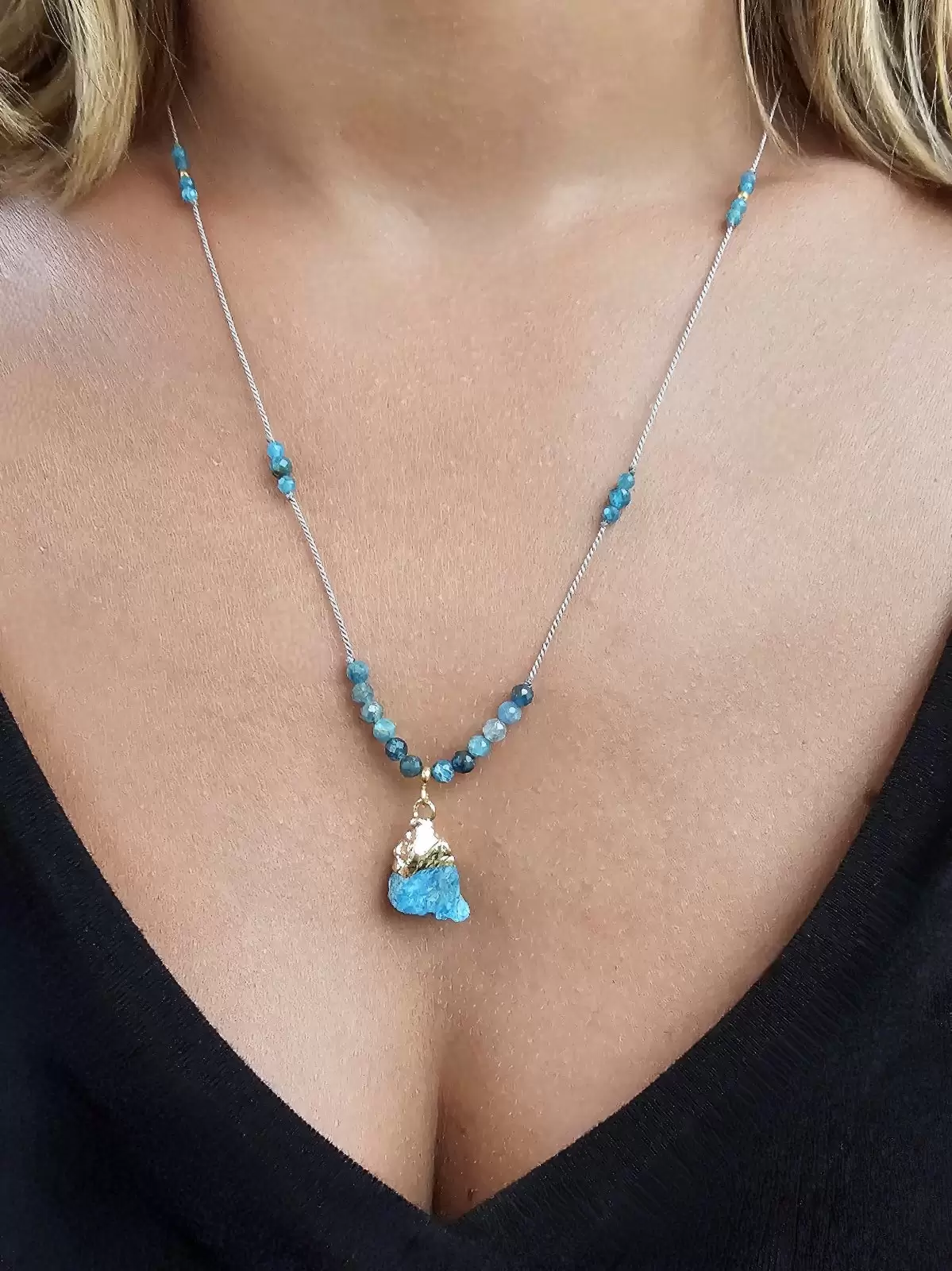 Naszyjnik "RAW APATITE" (apatyt)