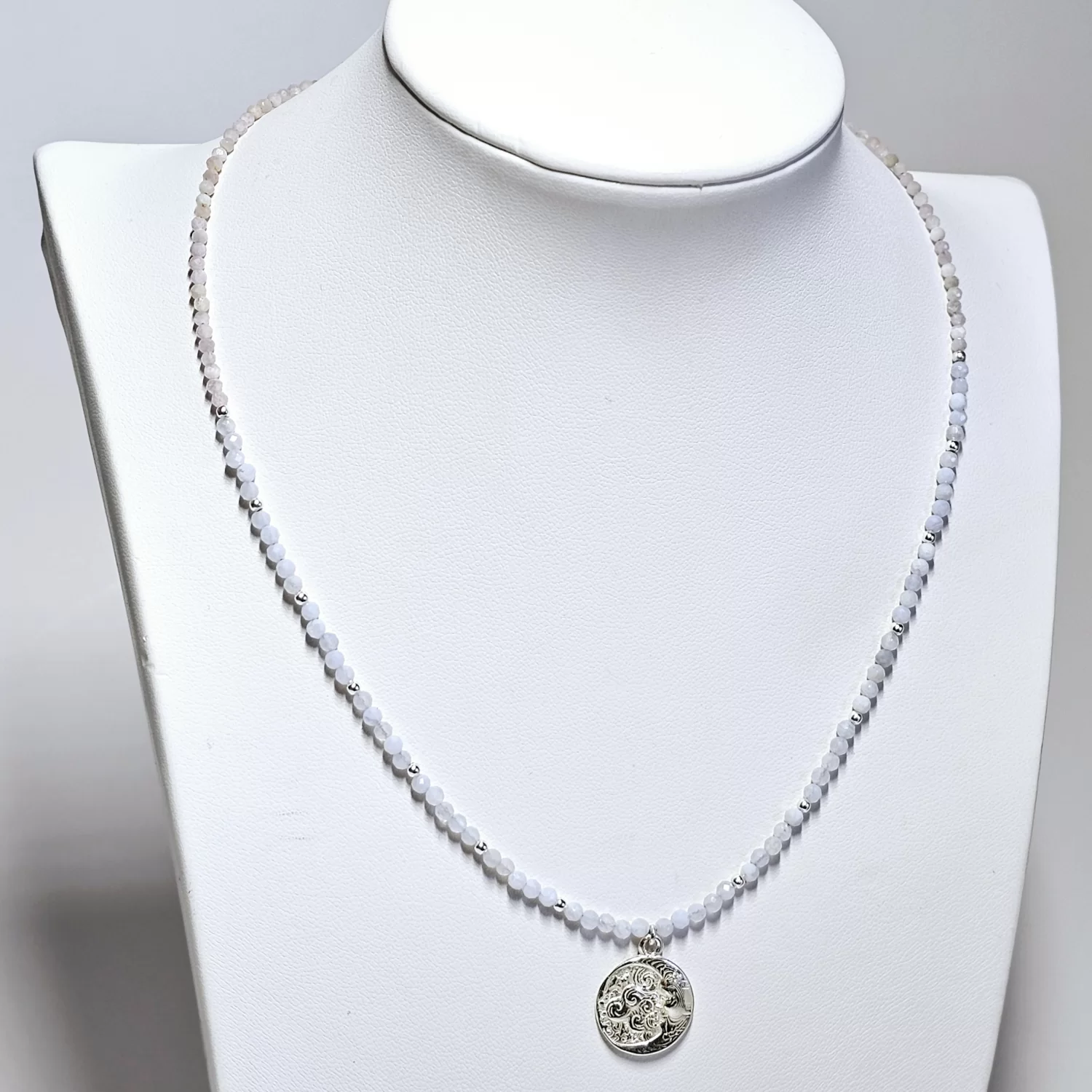 Naszyjnik "SECRET of MISTS" (chalcedon, kunzyt)